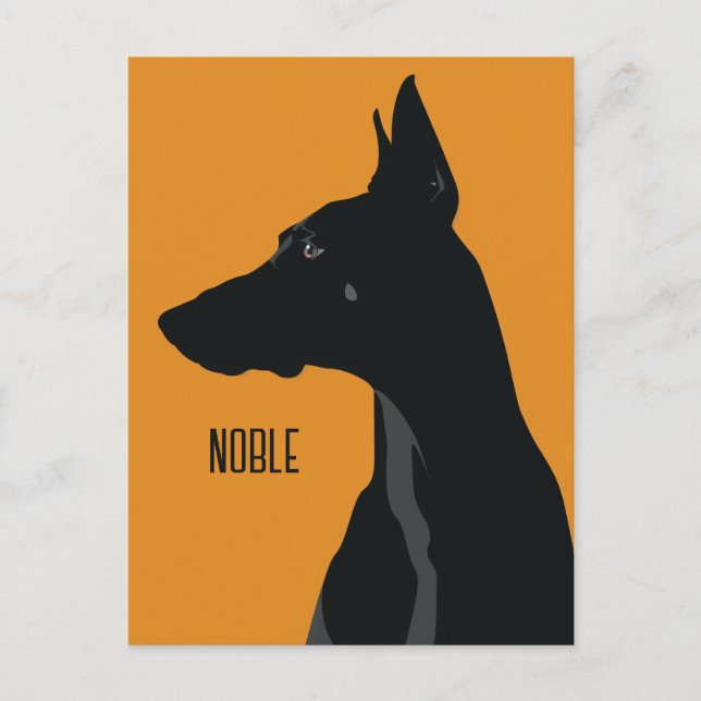 Noble Black Doberman Postkarte (Vorderseite)