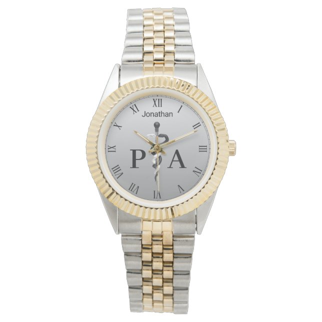 Noble Black Medical Asclepius Ärztlicher Assistent Armbanduhr (Vorderseite)