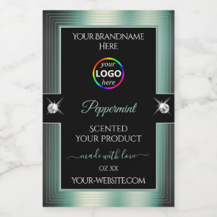 Noble Black Shiny Icy Aquamarin mit Logo-Produktke Lebensmitteletikett