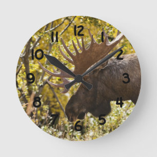 Noble Bull Moose Runde Wanduhr