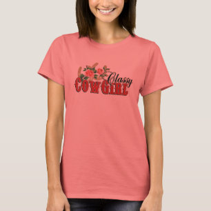 Noble Cowgirl-Hufeisen + Rosen-Entwurf T-Shirt