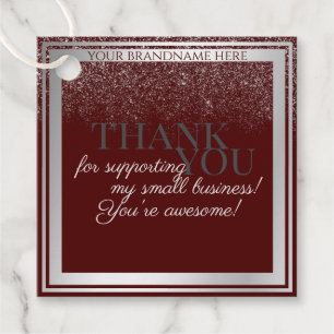 Noble Dark Burgundy und Silver Packaging Vielen Da Geschenkanhänger