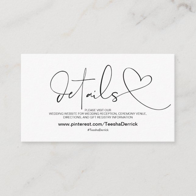 Noble Eleganz-Website führt Einschließungs-Karte Begleitkarte (Vorderseite)