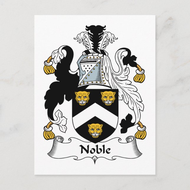Noble-Familienwappen Postkarte (Vorderseite)
