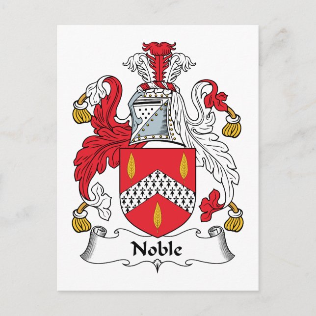 Noble-Familienwappen Postkarte (Vorderseite)
