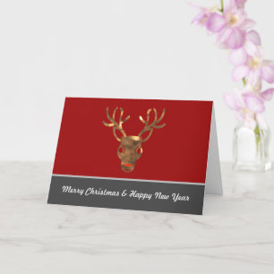 Noble Frohe Weihnachten mit roten Nase Rentiere! Karte