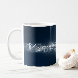 Noble Frohe Weihnachtsschneeflocken Glitzern Kaffeetasse