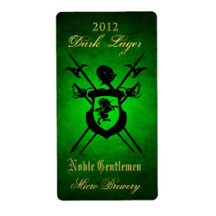 Noble Gentlemen Knights Wappen Green Beer Label