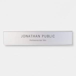 Noble Glamour-Silber-Schablonen-elegantes modernes Türschild