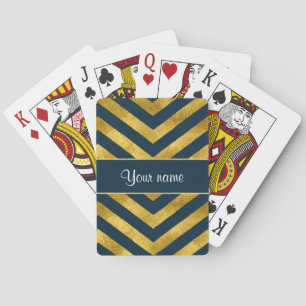 Noble Gold-und Marine-Blau-Sparren Spielkarten