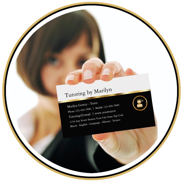 Noble Lehrer-Privatunterricht-Visitenkarten Visitenkarte (Von Creator hochgeladen)