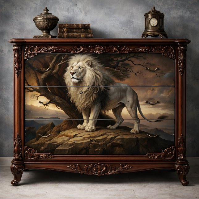 Noble Lion Decoupage Seidenpapier (Noble Lion Decoupage Tissue Paper)