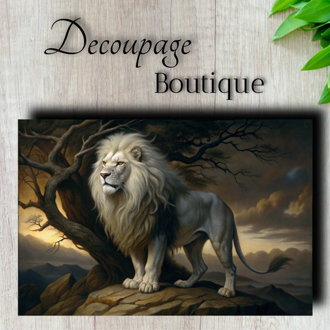 Noble Lion Decoupage Seidenpapier (Noble Lion Decoupage Tissue Paper)