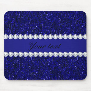 Noble Marine-Sequins und Diamanten personalisiert Mousepad