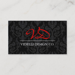 Noble Monogramm-Damast-Visitenkarte Visitenkarte