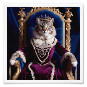 Noble Queen Pet Portrait - Royal Digital Art Fotodruck