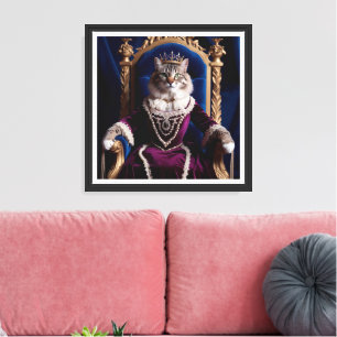 Noble Queen Pet Portrait - Royal Digital Art Leinwanddruck