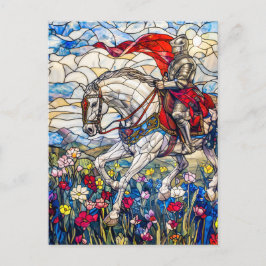 Noble Ritter in Rüstung auf Pferd Postkarte