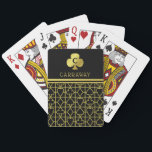 Noble schwarze Goldkarten-Anzugs-mit Monogramm Spielkarten<br><div class="desc">Diese luxuriösen,  personalisierten Spielkarten haben ein Karten-Anzugsmuster im Schwarzen und im Gold des Imitats (gedruckt),  mit Raum an der Spitze für Ihr Monogramm und Namen. Feiern Sie Ihre Liebe der Kartenspiele mit dieser stilvollen,  kundenspezifischen Plattform.</div>