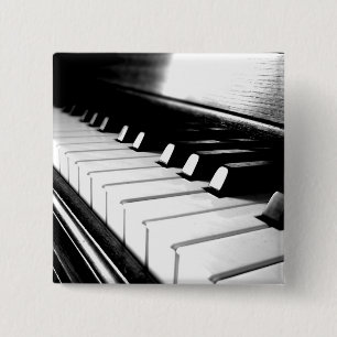 Noble schwarze u. weiße Klavier-Fotografie Button