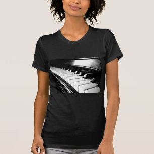 Noble schwarze u. weiße Klavier-Fotografie T-Shirt