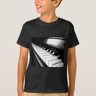 Noble schwarze u. weiße Klavier-Fotografie T-Shirt