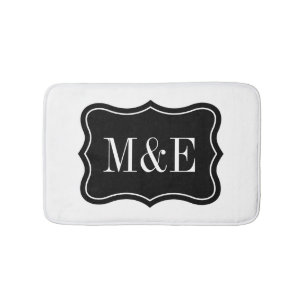 Noble Schwarzweiss-Monogrammbadmatte Badematte