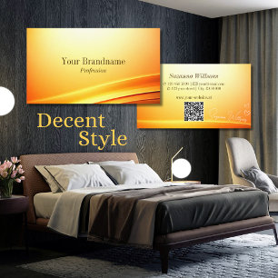 Noble Shimmery Orange geschliffene Dekoration mit Visitenkarte