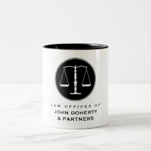 Noble Skalen des Rechtsanwaltsbüros der Zweifarbige Tasse