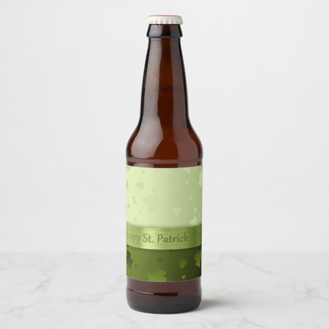 Noble St. Patricks Day Kleeblatts Beer Bottle Labe Bierflaschenetikett (Vorderseite)