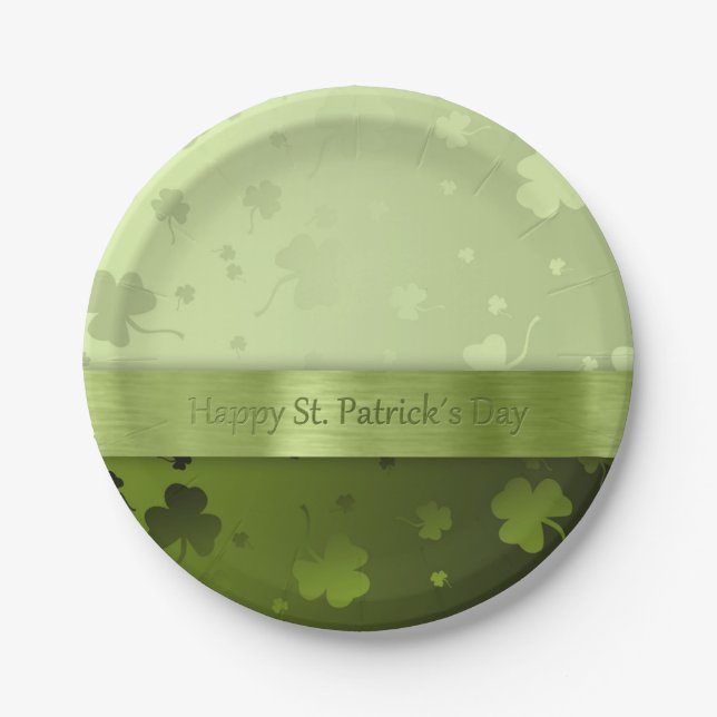 Noble St. Patrick's Day Kleeblatts - Papierplatte Pappteller (Vorderseite)