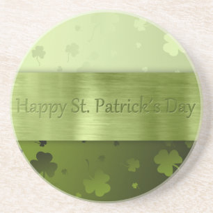 Noble St. Patrick's Day Shamrock Sandstone Coaster Getränkeuntersetzer