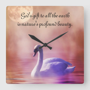 Noble Swan Quadratische Wanduhr