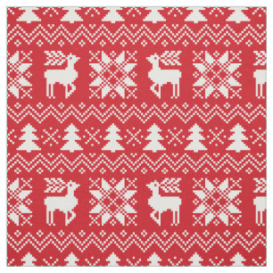 Noble Weihnachtsstrickjacke-inspiriertes rotes Stoff