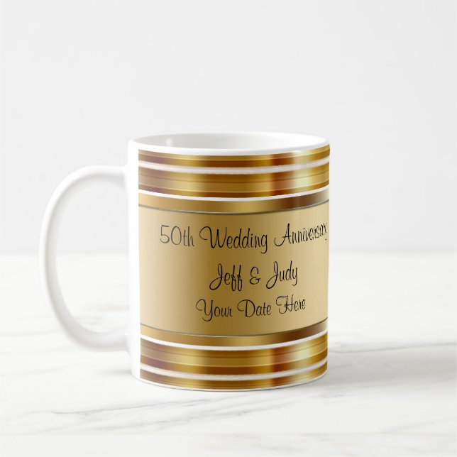 Nobler 50. Hochzeitstag Tasse (Links)