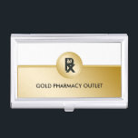 Nobler Apotheken-Visitenkarte-Kasten Visitenkarten Dose<br><div class="desc">Apotheken-Visitenkartekasten mit einem noblen schauenden Drogerieemblem,  das eine Skala der pharmazeutischen Symbol- und Textschablone Sie miteinschließt,  kann besonders anfertigen. Denken Sie an dieses als Visitenkartekastenschablone für eine Kleinapotheke,  einen Medikamentplan oder eine Nachbarschafts-Drogerie.</div>
