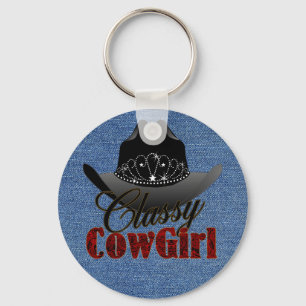 Nobler Cowgirl-Rodeo-Königin-Schlüsselanhänger Schlüsselanhänger