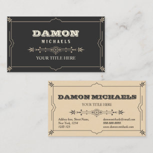 Nobler eleganter Retro Vintager Rahmen für Männe Visitenkarte