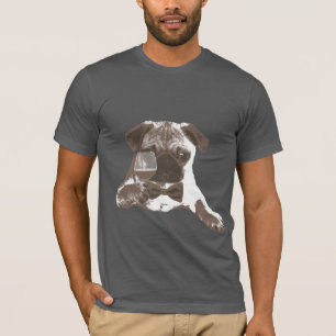 Nobler Herr-Mops-trinkender Wein-T - Shirt