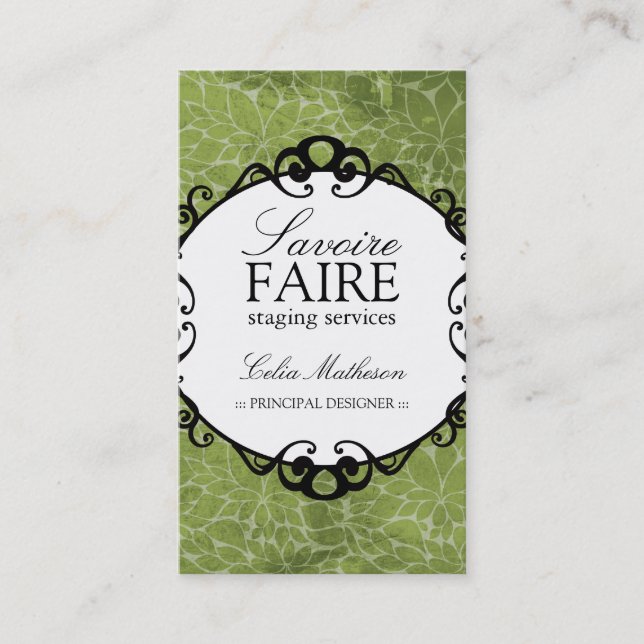 Nobler Innenraum, der Visitenkarten entwirft Visitenkarte (Vorderseite)