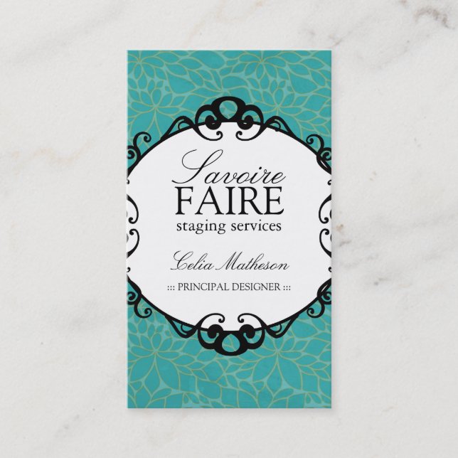 Nobler Innenraum, der Visitenkarten entwirft Visitenkarte (Vorderseite)