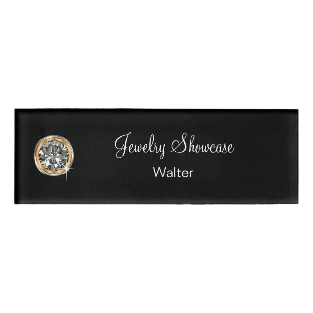 Nobler Juwelier-Imitat-Diamant Namenschild (Vorderseite)