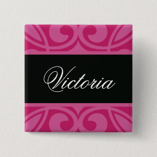 Nobler Salon-Namensschild Button