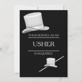 Nobler stilvoller silberner Zylinder-Ring Usher Einladung