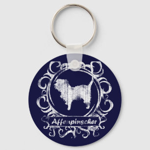 Nobler verwitterter Affenpinscher Schlüsselanhänger