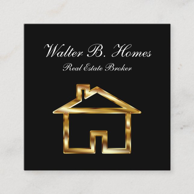 Nobler wirklicher Anwesen-Vermittler Quadratische Visitenkarte (Vorderseite)