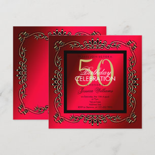 Nobles Gold u. der 50. Geburtstag der Cerise Einladung