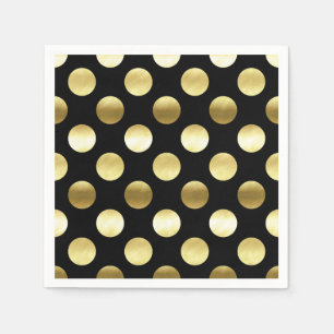 Nobles Goldfolien-Tupfen-Schwarzes Serviette