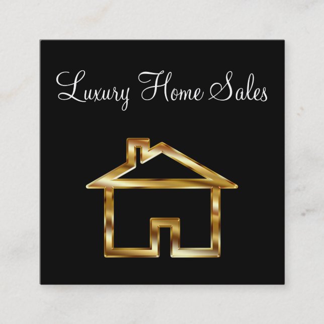 Nobles Goldhaus-wirkliches Anwesen Quadratische Visitenkarte (Vorderseite)