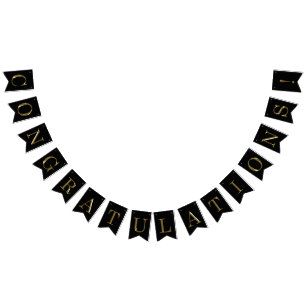 Nobles Imitat-Goldmetallglückwunsch-Schwarzes Wimpelkette